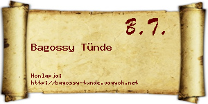 Bagossy Tünde névjegykártya