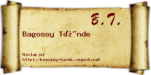 Bagossy Tünde névjegykártya